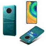 For Huawei Mate 30 Calf Texture PC + PU Leather Back Cover Shockproof Case with Dual Card Slots(Green)