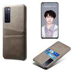 For Huawei nova 7 5G Calf Texture PC + PU Leather Back Cover Shockproof Case with Dual Card Slots(Grey)