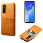 For Huawei nova 7 SE Calf Texture PC + PU Leather Back Cover Shockproof Case with Dual Card Slots(Orange)