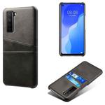 For Huawei nova 7 SE Calf Texture PC + PU Leather Back Cover Shockproof Case with Dual Card Slots(Black)