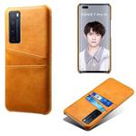For Huawei nova 7 Pro Calf Texture PC + PU Leather Back Cover Shockproof Case with Dual Card Slots(Orange)