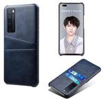 For Huawei nova 7 Pro Calf Texture PC + PU Leather Back Cover Shockproof Case with Dual Card Slots(Blue)