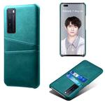 For Huawei nova 7 Pro Calf Texture PC + PU Leather Back Cover Shockproof Case with Dual Card Slots(Green)