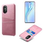 For Huawei nova 8 5G Calf Texture PC + PU Leather Back Cover Shockproof Case with Dual Card Slots(Pink)