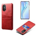 For Huawei nova 8 5G Calf Texture PC + PU Leather Back Cover Shockproof Case with Dual Card Slots(Red)