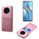 For Huawei nova 8i Calf Texture PC + PU Leather Back Cover Shockproof Case with Dual Card Slots(Pink)