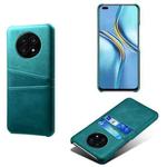 For Huawei nova 8i Calf Texture PC + PU Leather Back Cover Shockproof Case with Dual Card Slots(Green)