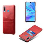 For Huawei P30 Lite Calf Texture PC + PU Leather Back Cover Shockproof Case with Dual Card Slots(Red)