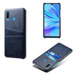 For Huawei P30 Lite Calf Texture PC + PU Leather Back Cover Shockproof Case with Dual Card Slots(Blue)