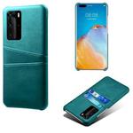 For Huawei P40 Pro Calf Texture PC + PU Leather Back Cover Shockproof Case with Dual Card Slots(Green)
