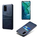 For Honor V30 Calf Texture PC + PU Leather Back Cover Shockproof Case with Dual Card Slots(Blue)