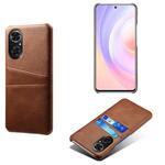 For Honor 50 SE Calf Texture PC + PU Leather Back Cover Shockproof Case with Dual Card Slots(Brown)