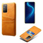 For Honor X10 5G Calf Texture PC + PU Leather Back Cover Shockproof Case with Dual Card Slots(Orange)