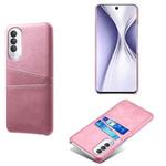 For Honor X20 SE Calf Texture PC + PU Leather Back Cover Shockproof Case with Dual Card Slots(Pink)