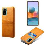 For Xiaomi Redmi Note 10 4G Calf Texture PC + PU Leather Back Cover Shockproof Case with Dual Card Slots(Orange)