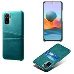 For Xiaomi Redmi Note 10 4G Calf Texture PC + PU Leather Back Cover Shockproof Case with Dual Card Slots(Green)