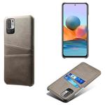 For Xiaomi Redmi Note 10 5G Calf Texture PC + PU Leather Back Cover Shockproof Case with Dual Card Slots(Grey)
