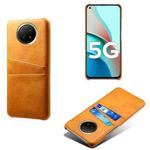 For Xiaomi Redmi Note 9 5G Calf Texture PC + PU Leather Back Cover Shockproof Case with Dual Card Slots(Orange)