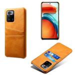 For Xiaomi Redmi Note 10 Pro 5G Calf Texture PC + PU Leather Back Cover Shockproof Case with Dual Card Slots(Orange)