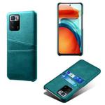 For Xiaomi Redmi Note 10 Pro 5G Calf Texture PC + PU Leather Back Cover Shockproof Case with Dual Card Slots(Green)