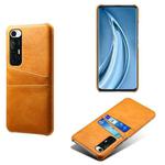 For Xiaomi Mi 10S Calf Texture PC + PU Leather Back Cover Shockproof Case with Dual Card Slots(Orange)