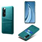 For Xiaomi Mi 10S Calf Texture PC + PU Leather Back Cover Shockproof Case with Dual Card Slots(Green)