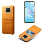 For Xiaomi Mi 10T Lite Calf Texture PC + PU Leather Back Cover Shockproof Case with Dual Card Slots(Orange)