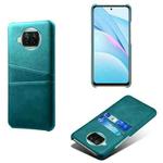 For Xiaomi Mi 10T Lite Calf Texture PC + PU Leather Back Cover Shockproof Case with Dual Card Slots(Green)