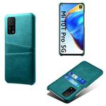 For Xiaomi Mi 10T Pro 5G Calf Texture PC + PU Leather Back Cover Shockproof Case with Dual Card Slots(Green)