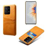 For Xiaomi Mi Mix 4 5G Calf Texture PC + PU Leather Back Cover Shockproof Case with Dual Card Slots(Orange)