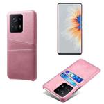 For Xiaomi Mi Mix 4 5G Calf Texture PC + PU Leather Back Cover Shockproof Case with Dual Card Slots(Pink)