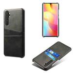 For Xiaomi Mi Note 10 Lite Calf Texture PC + PU Leather Back Cover Shockproof Case with Dual Card Slots(Black)