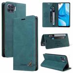 For OPPO F17 Pro Skin Feel Anti-theft Brush Horizontal Flip Leather Case with Holder & Card Slots & Wallet(Blue)