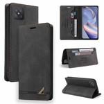 For OPPO A92S Skin Feel Anti-theft Brush Horizontal Flip Leather Case with Holder & Card Slots & Wallet(Black)
