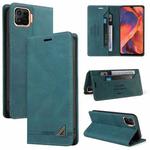 For OPPO F17 Skin Feel Anti-theft Brush Horizontal Flip Leather Case with Holder & Card Slots & Wallet(Blue)