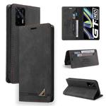 For OPPO Realme GT Skin Feel Anti-theft Brush Horizontal Flip Leather Case with Holder & Card Slots & Wallet(Black)