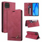 For Huawei P40 Lite Skin Feel Anti-theft Brush Horizontal Flip Leather Case with Holder & Card Slots & Wallet(Wine Red)