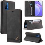 For Xiaomi Redmi 9T Skin Feel Anti-theft Brush Horizontal Flip Leather Case with Holder & Card Slots & Wallet(Black)