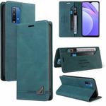 For Xiaomi Redmi 9T Skin Feel Anti-theft Brush Horizontal Flip Leather Case with Holder & Card Slots & Wallet(Blue)