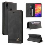 For Xiaomi Redmi Note 7 Skin Feel Anti-theft Brush Horizontal Flip Leather Case with Holder & Card Slots & Wallet(Black)