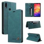 For Xiaomi Redmi Note 7 Skin Feel Anti-theft Brush Horizontal Flip Leather Case with Holder & Card Slots & Wallet(Blue)