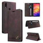 For Xiaomi Redmi Note 7 Skin Feel Anti-theft Brush Horizontal Flip Leather Case with Holder & Card Slots & Wallet(Brown)