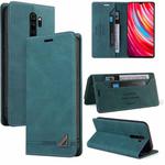 For Xiaomi Redmi Note 8 Pro Skin Feel Anti-theft Brush Horizontal Flip Leather Case with Holder & Card Slots & Wallet(Blue)