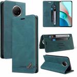 For Xiaomi Redmi Note 9 5G Skin Feel Anti-theft Brush Horizontal Flip Leather Case with Holder & Card Slots & Wallet(Blue)