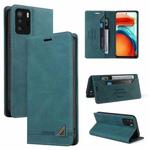 For Xiaomi Redmi Note 10 Pro 5G Skin Feel Anti-theft Brush Horizontal Flip Leather Case with Holder & Card Slots & Wallet(Blue)