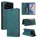 For Xiaomi Mi 11 Ultra Skin Feel Anti-theft Brush Horizontal Flip Leather Case with Holder & Card Slots & Wallet(Blue)