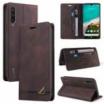 For Xiaomi Mi A3 Skin Feel Anti-theft Brush Horizontal Flip Leather Case with Holder & Card Slots & Wallet(Brown)