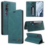 For Xiaomi Mi CC9 Pro Skin Feel Anti-theft Brush Horizontal Flip Leather Case with Holder & Card Slots & Wallet(Blue)