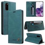 For Samsung Galaxy S20 Skin Feel Anti-theft Brush Horizontal Flip Leather Case with Holder & Card Slots & Wallet(Blue)