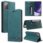 For Samsung Galaxy Note20 Skin Feel Anti-theft Brush Horizontal Flip Leather Case with Holder & Card Slots & Wallet(Blue)